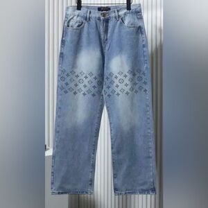 Louis Vuitton Patterned Monogram Denim Pants 34